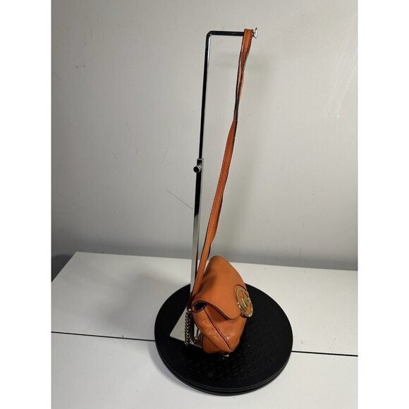 Michael Kors Orange Pebbled Leather Fulton - Picture 2 of 9